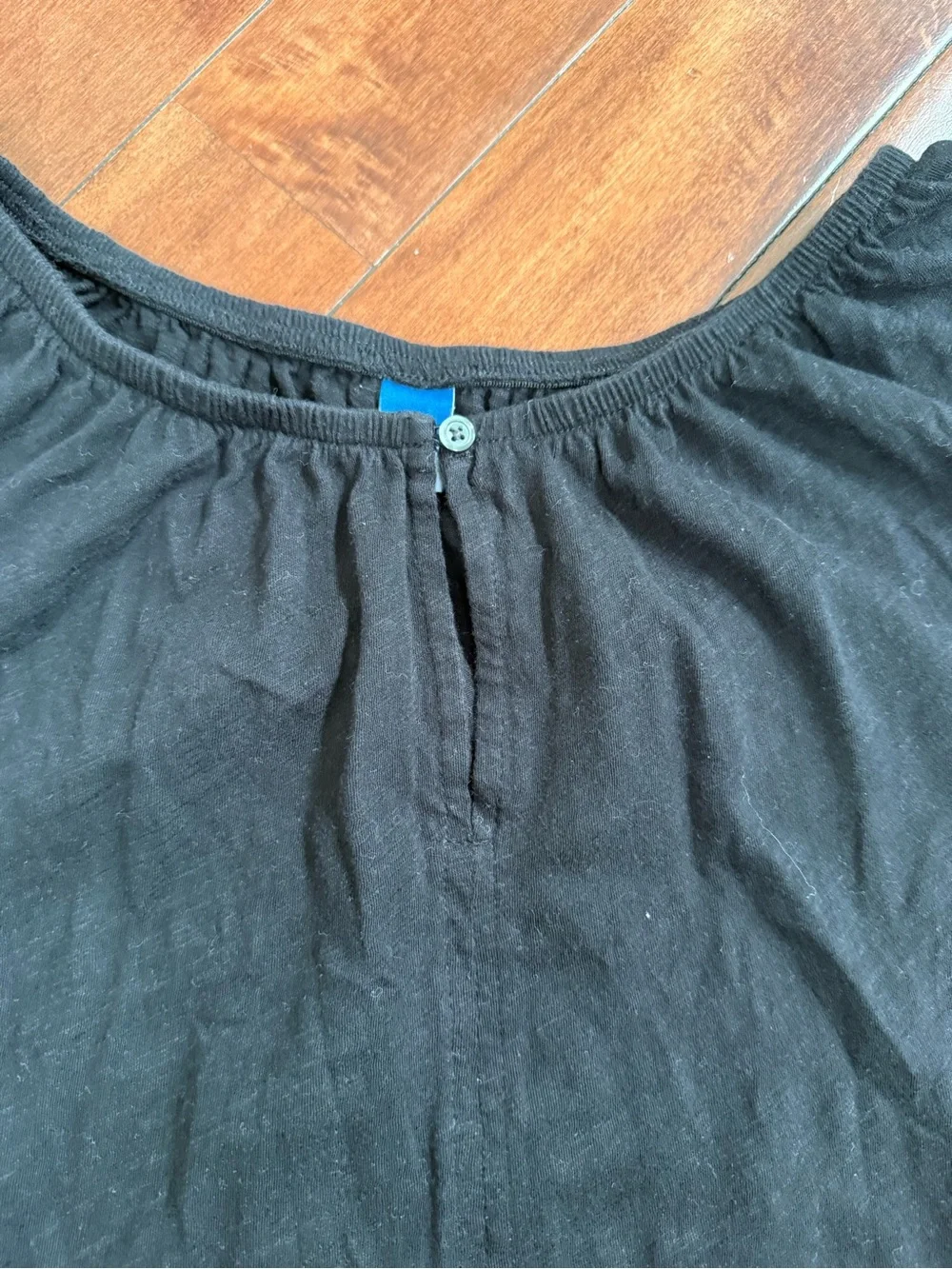 Women's Old Navy Black Peasant Puff Sleeve Blouse, Size Large